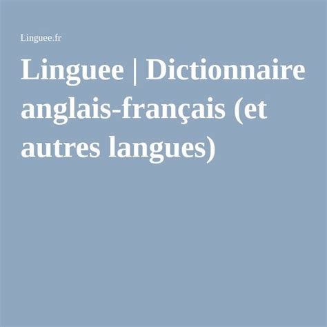 linguee francais anglais